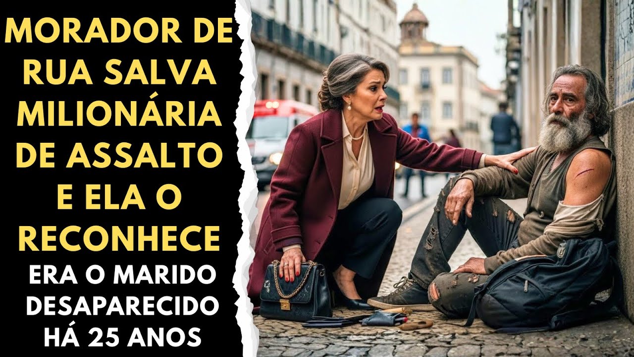 Milionária é salva por mendigo e o reconhece: Era Seu Marido Desaparecido há 25 anos!