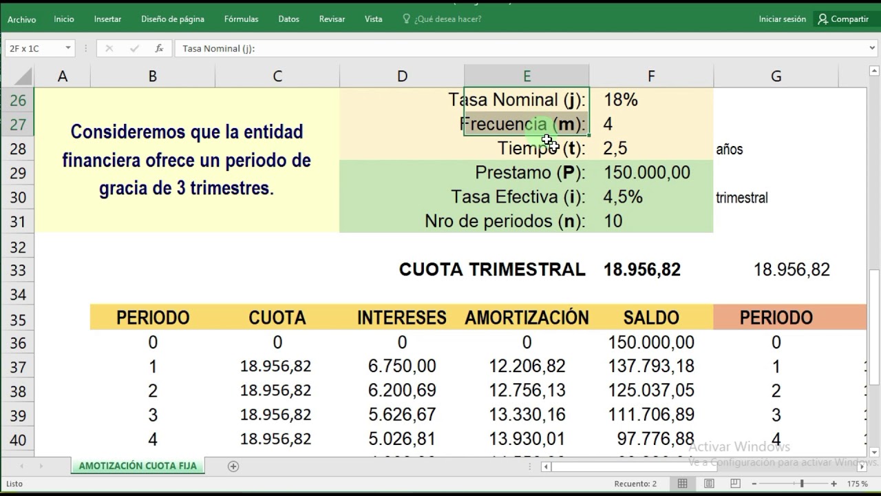 Tabla De Amortizacion En Excel