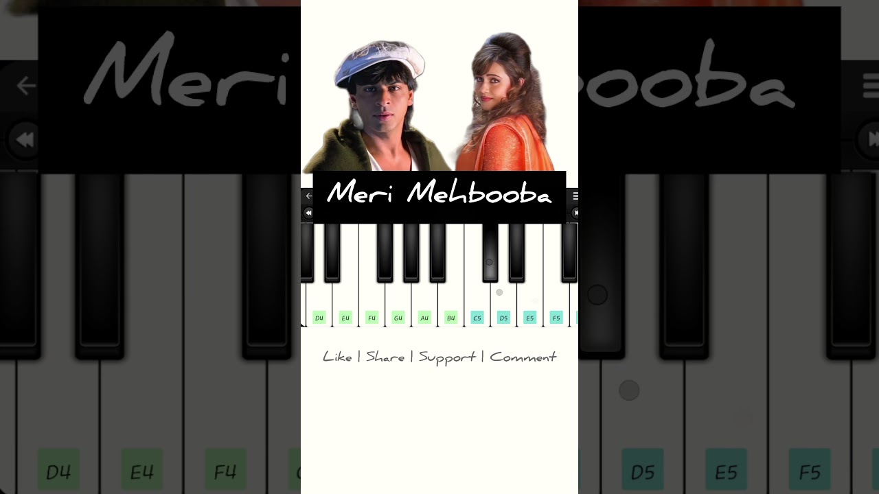 Meri Mehbooba Piano Tutorial | Bollywood songs on piano @pianoji #shorts #ytshorts #yt