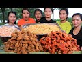 Amazing cooking chicken wings crispy with tomato sauce and rice fried recipe - Amazing cooking