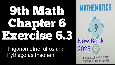 9th math exercise 6.3 / class 9 math exercise 6.3 / Trigonometric Ratios / Pythagoras Theorem
