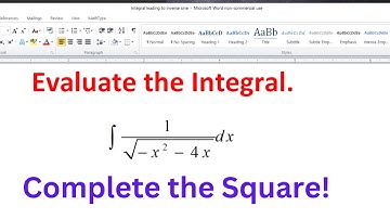 The Integral of 1/sqrt(-x^2 - 4x)