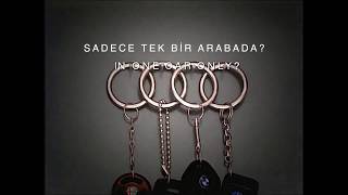 Unutulmaz Muhteşem Audi anahtarlık reklamı. 4 halka ile Audi. Alfa Romeo, Mercedes, Volvo ve BMW Resimi