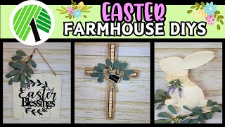 Beautiful * NEW * FARMHOUSE Dollar Tree EASTER DIYs