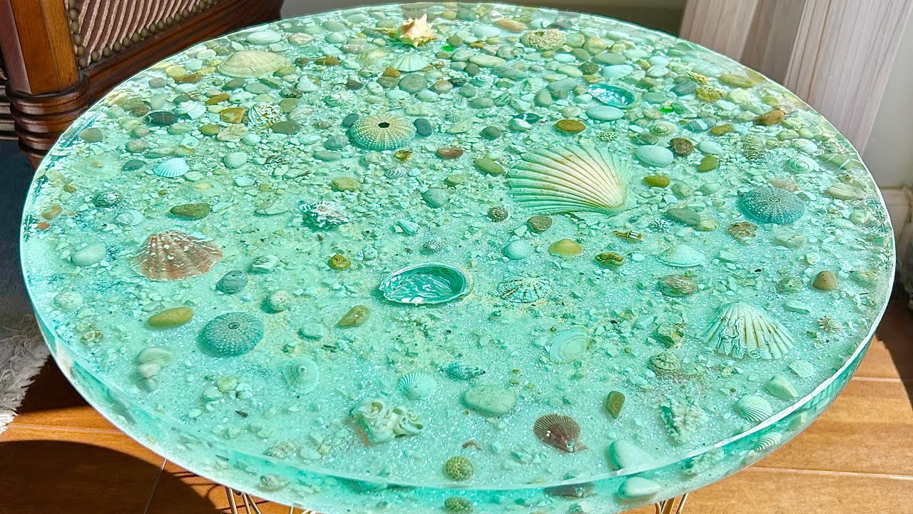 Столешница для пляжного стола из эпоксидной смолы