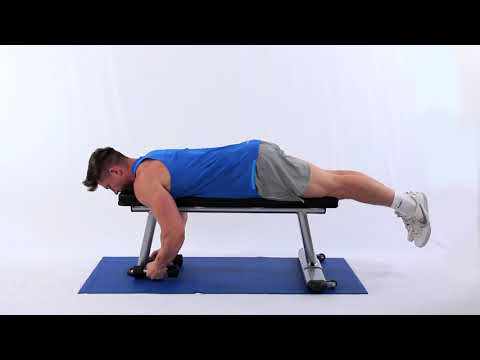 Prone mid-trapezius raise with dumbbells