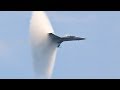 F/A 18 Flying By A Aircraft Carrier Making A Sonic Boom!!