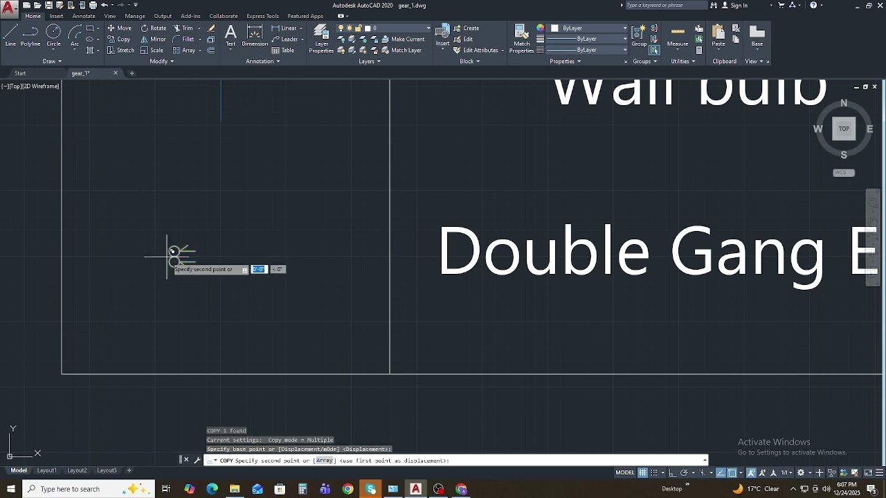 20’6” × 38’ House Electrical Layout | AutoCAD Drawing ⚡| 