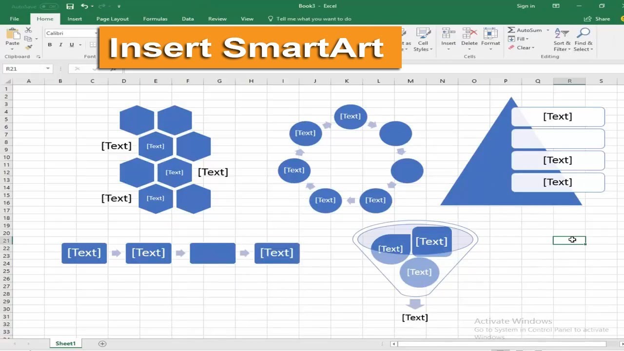 how-to-insert-or-add-smartart-in-microsoft-excel-2017-youtube