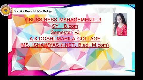 Sy bcom BM lecture 26 by Pro ms Isha vyas