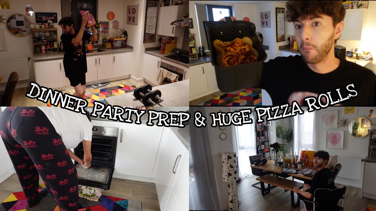 Подготовка к званому ужину и огромные пиццы-роллы