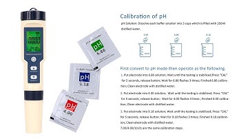 EZ-9909SP pH Calibrate at 6.86/4.00/9.18 pH CAL pH calibration 6.86