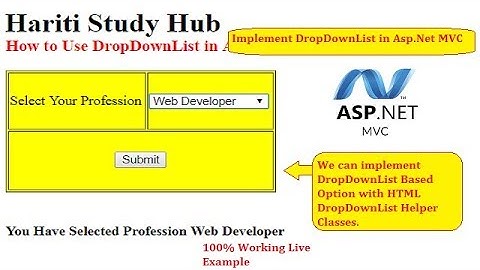 Create DropDownList using HtmlHelper in ASP.Net MVC | Hindi | Free Online Learning Classes