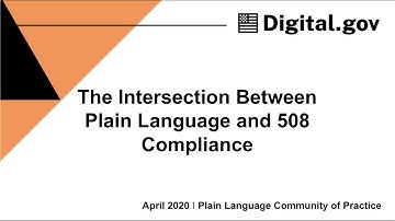 The Intersection Between Plain Language and 508 Compliance