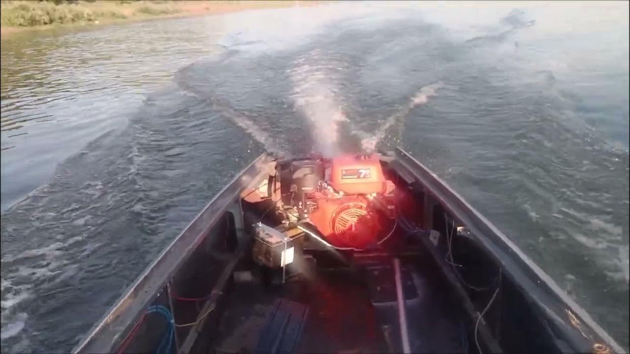 Казанка водомет мотор 4 такта 20 лс первые испытания на воде - YouTube