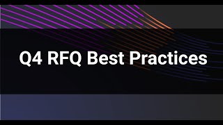 RFQ Best Practices for Q4 2020
