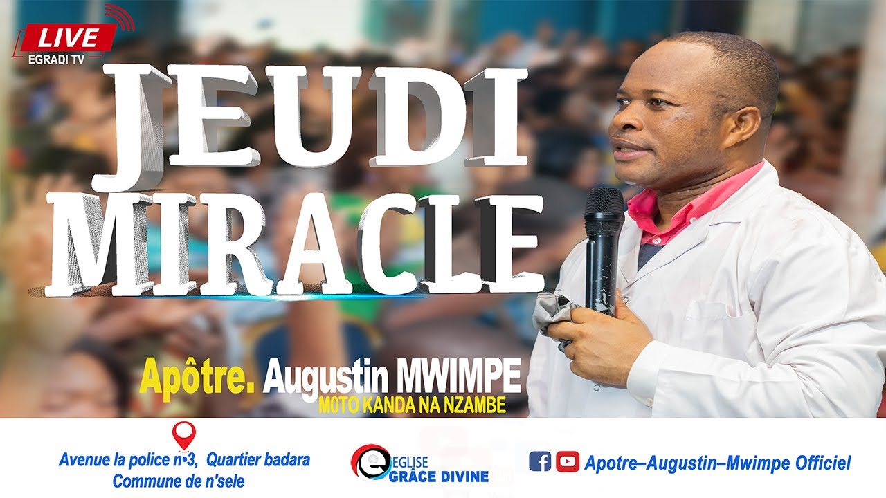 JEUDI MIRACLE ( ECOLE DE GUERISON ) 11/09/2025 AVEC: L'HOMME DE DIEU APOTRE AUGUSTIN MWIMPE