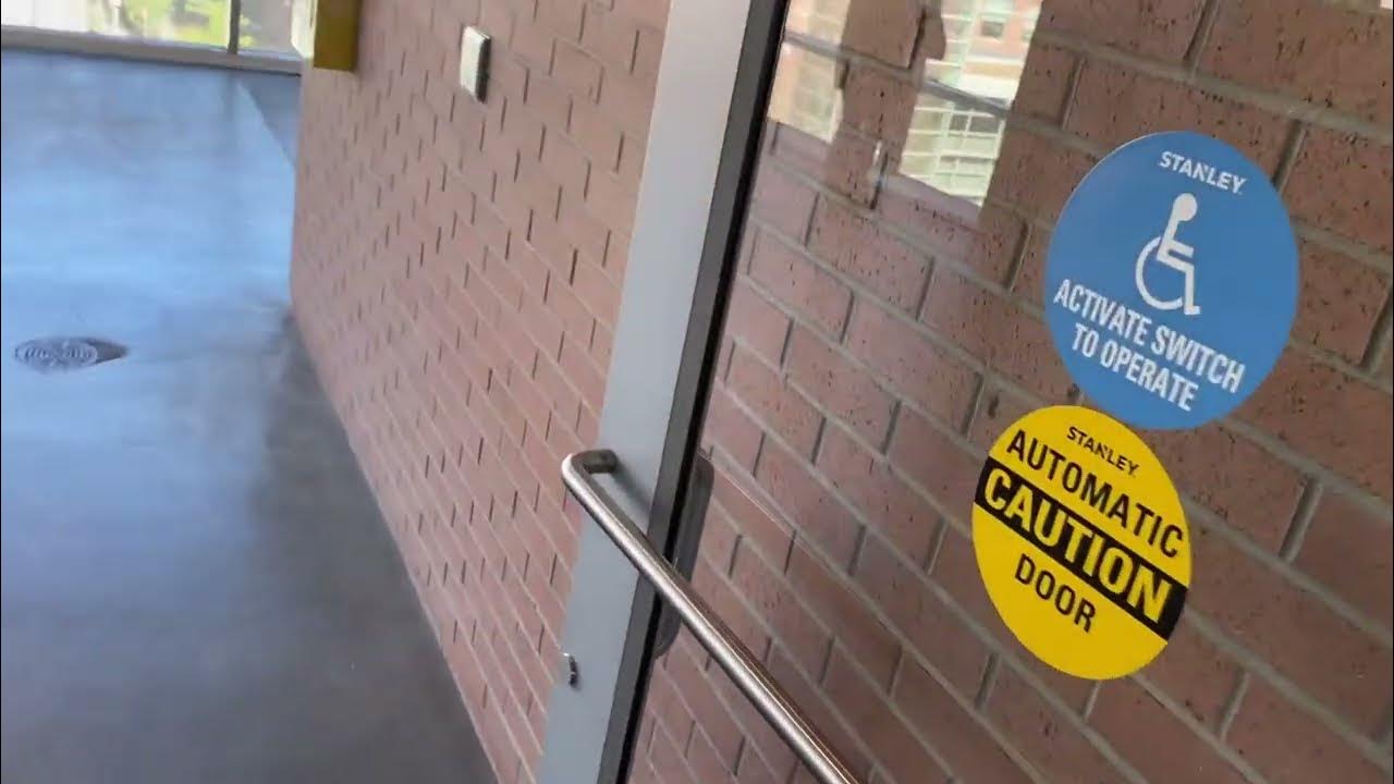 2024 Stanley automatic door at UCHEALTH parking garage level 4 yellow