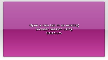 Open a new tab in an existing browser session using Selenium