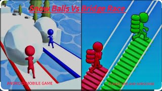 Snow Balls Vs Bridge Race Gameplay