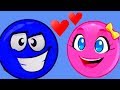 THE GIANT BLUE BALL RED BALL  The ball saves the beloved