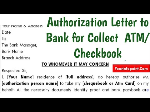 Authorization Letter to Bank for Claim - Sample of Authority Letter