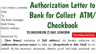 Authorization Letter for Bank Manager - Sample of Authority Letter