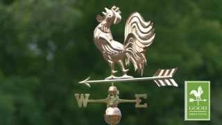 Good Directions 637P Crowing Rooster Weathervane - Polished Copper