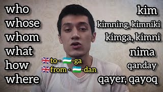 Özbek Dilinde Soru Kelimeleri / كلمات السؤال باللغة الأوزبكية / Question Words In Uzbek Language Özbek Dilinde Soru Kelimeleri / كلمات السؤال باللغة الأوزبكية / Question Words In Uzbek Language