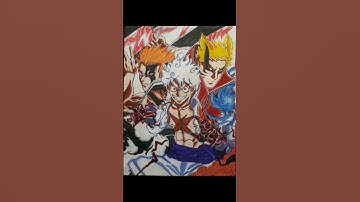 how to draw big three Naruto Luffy ichigo#house of memories#easy #tutorial# for beginners #anime