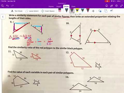 Geometry Lesson 11.1 Homework Sample Questions