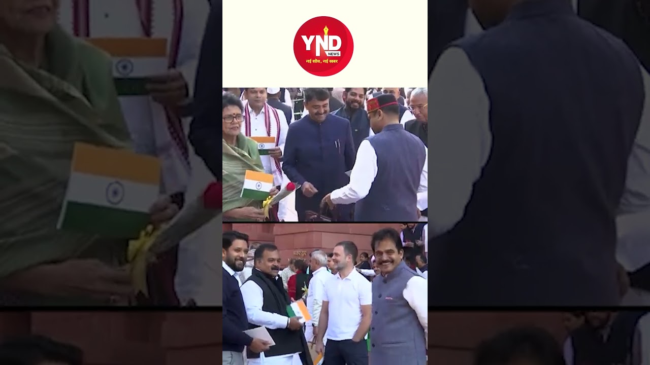 Opposition MPs Stage Unique ‘Flower-Tiranga’ Protest Outside Parliament!"