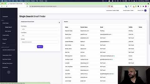 How find emails using person