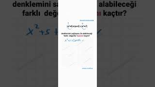 mutlak değer,  kısa çözüm yolu      #yks #dgs #kpss #tyt #ayt #ales #matemática #matematik