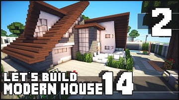 Minecraft Lets Build: Modern House 14 - Part 2