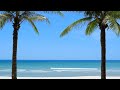 The perfect paradise beach scene white sand blue water  waves  10 hours