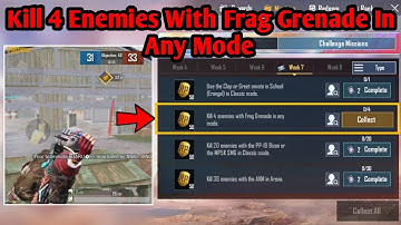 KILL 4 ENEMIES WITH FRAG GRENADE IN ANY MODE WEEK 7 SEASON 14 PUBG MOBILE MISSION || By Flawx Gaming