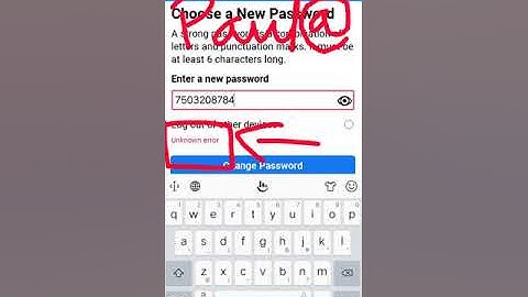 Fix An Unknown Error While Changing The Facebook Password Problem Solved