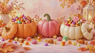 Cute Candy Pumpkin TV Art 🍬 Cozy Pastel Fall Ambience | 4K Frame TV Art screenshot 4