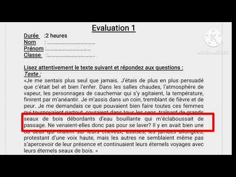 1bac la boîte à merveilles chapitre 1 évaluation N2 le bain maure الأولى باكالوريا
