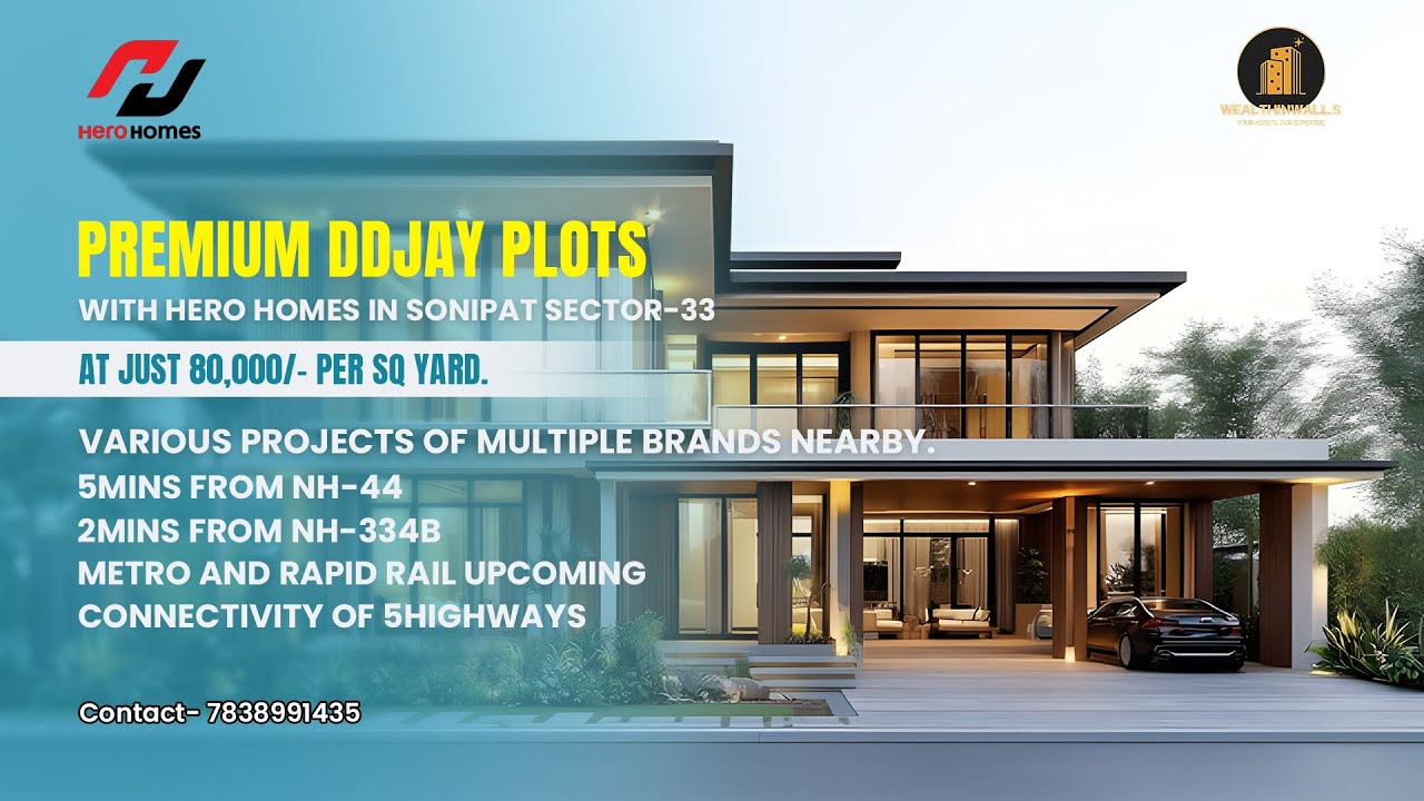 Premium DDJAY Plots in Sonipat Sector-33 | Hero Homes | ₹80,000/Sq Yard