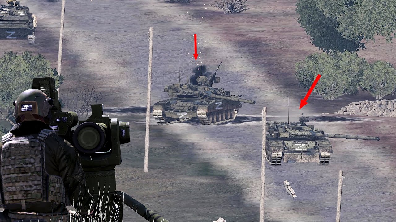 Russian Tanks Destroyed At Ambush Site Javelin AT missile vs Tanks ARMA 3 Milsim Gameplay
