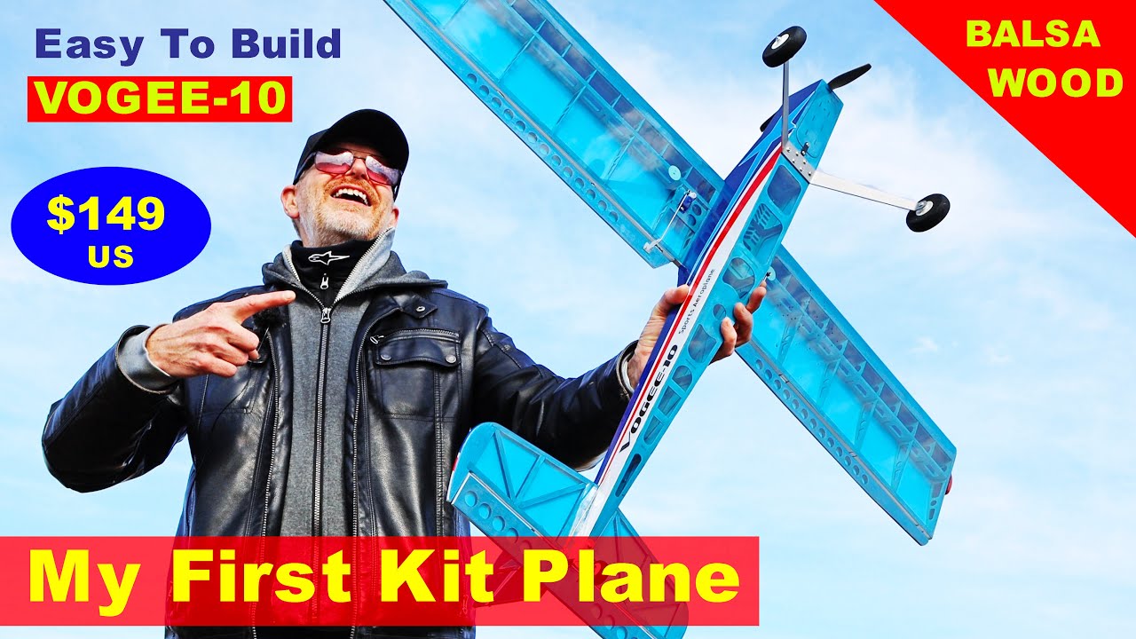 My First Balsa Wood RC Plane Kit - VOGEE 10 - Review 