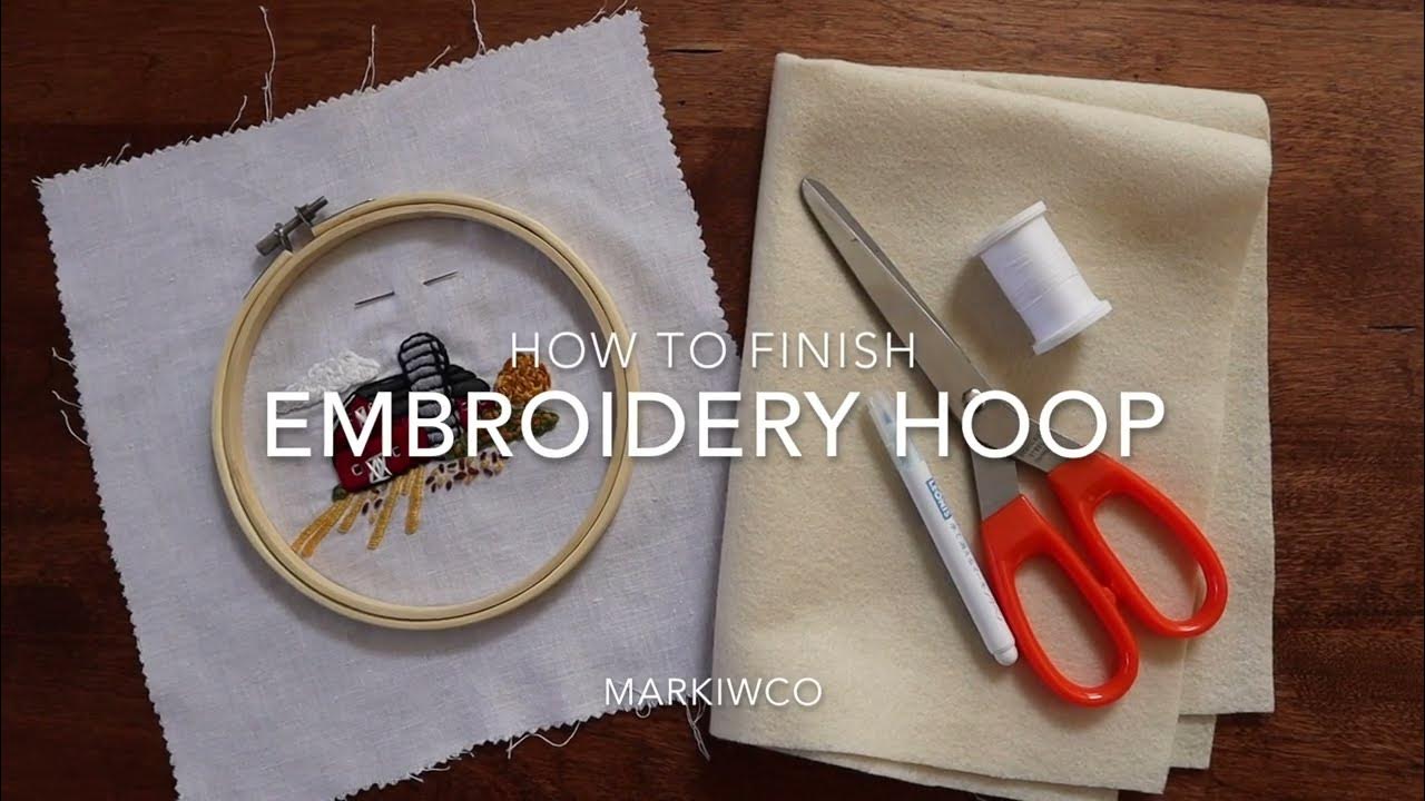 How to finish embroidery hoop YouTube