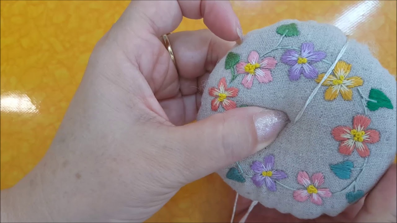 야생화 자수 바늘방석 (대)