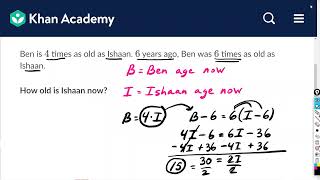 Age word problems : Khan Academy