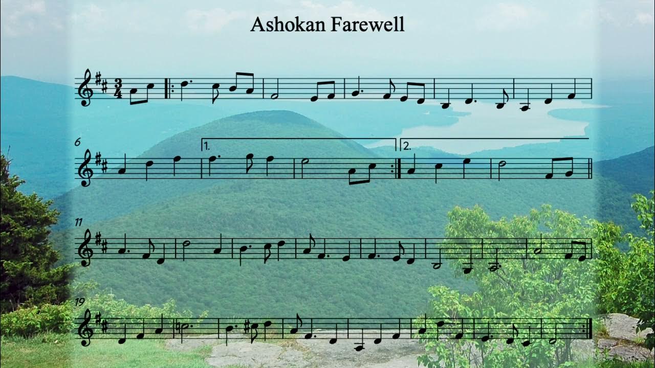 Ashokan Farewell (D Major) (FREE PIANO BACKING TRACK) (With treble clef