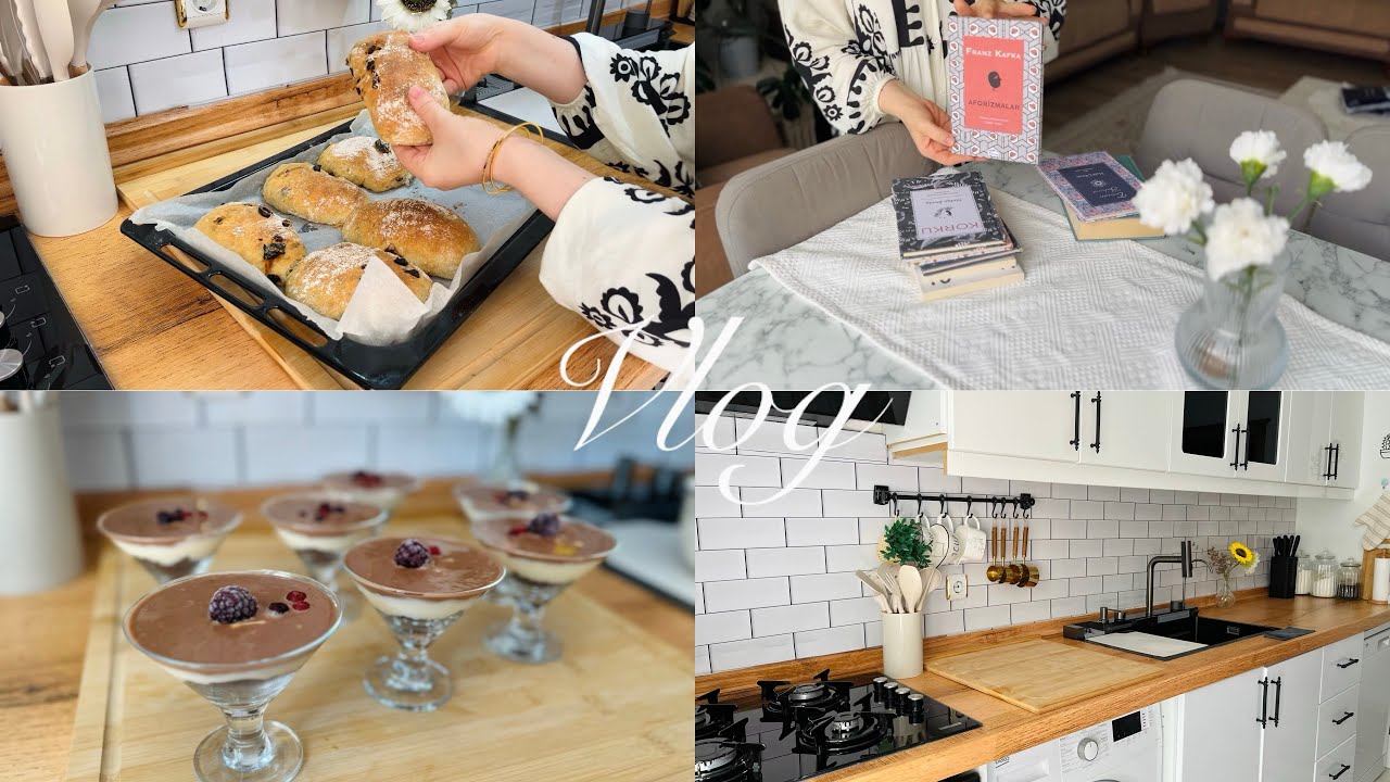 Sessiz vlog🌱Ciabatta ekmeği, Kitap alışverişi,Spoonful,tezgah düzeni,temizliği