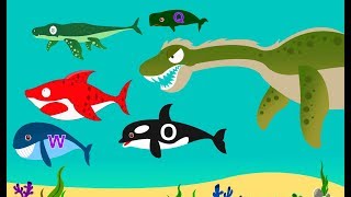 Learn ABC with Baby Shark, Dinosaurs and Many Fishes | Learn Alphabet For Kids