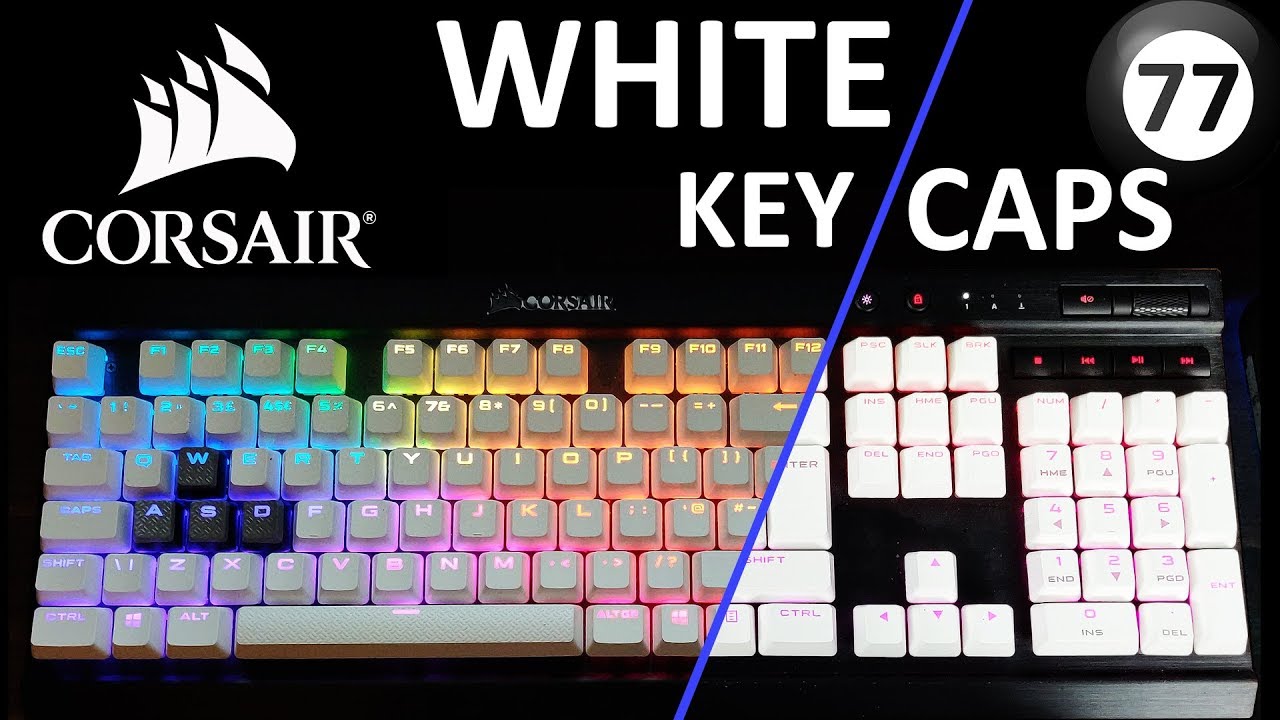 Corsair WHITE Key Caps (PBT) | Unboxing and Install to K70 RGB - YouTube